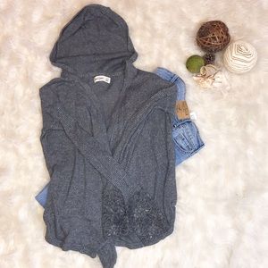 Abercrombie and Fitch grey hooded Cardi size LG/14
